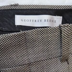 Men's 44 Geoffrey Beene 100% Wool Brown Tweed Slacks, Cuffed Legs